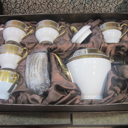 Diwali special ceramic craft tea set.