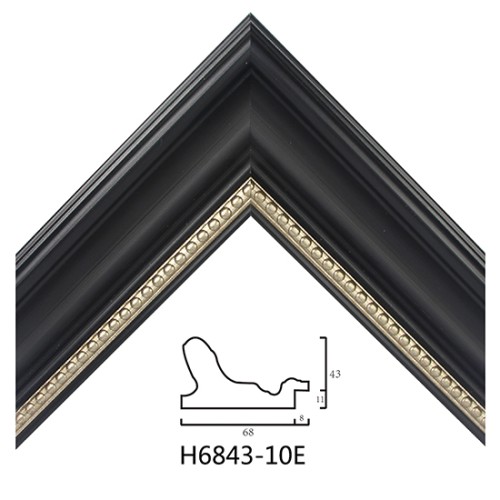 Plastic frame moulding wholesale black white color h6843