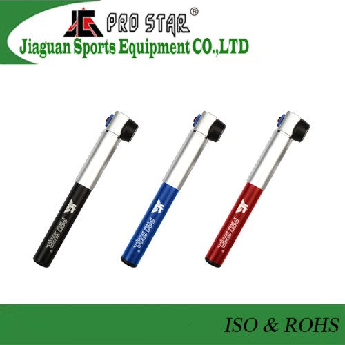 High quality two-stage high pressure bike pump with gauge using flexible hose