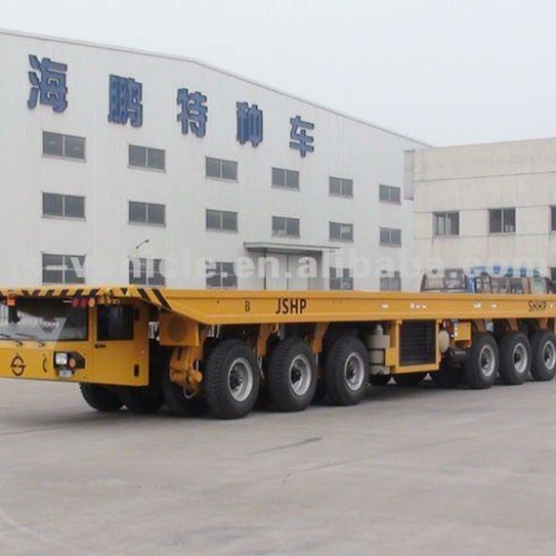 120t self-propelled heavy-duty hydraulic flatbed truck trailer