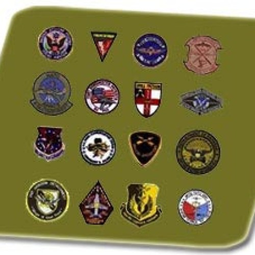 Military metal badges