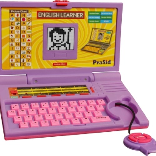 Prasid english learner computer toy educational laptop purplepink