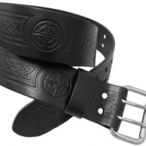 Utility kilt belt embossed with celtic knot design