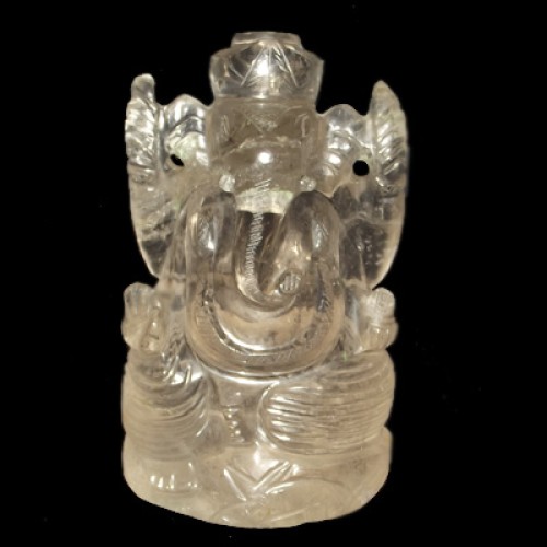 Lord ganesh smoky quartz statue