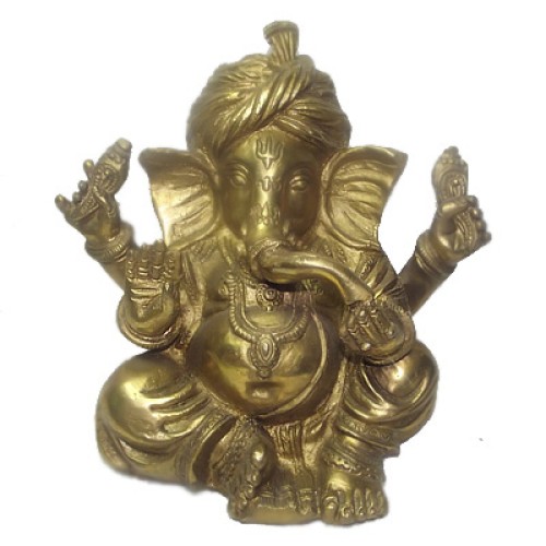 Sculpture of hindu lord ganesh in brass