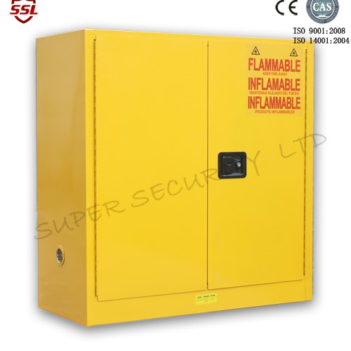 30 gallon hazardous chemical liquid storage cabinet with new paddle lock (ssm100030p)