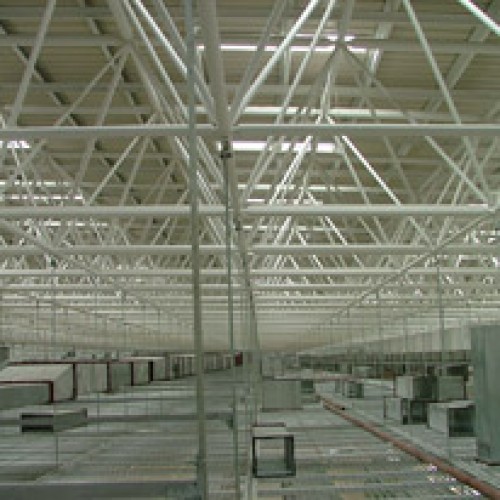 Steel grating ceiling