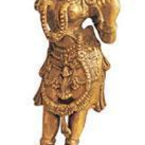 Brass mirror lady statue