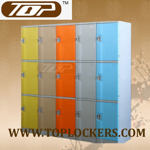 Triple tier abs plastic cabinets, yellow color