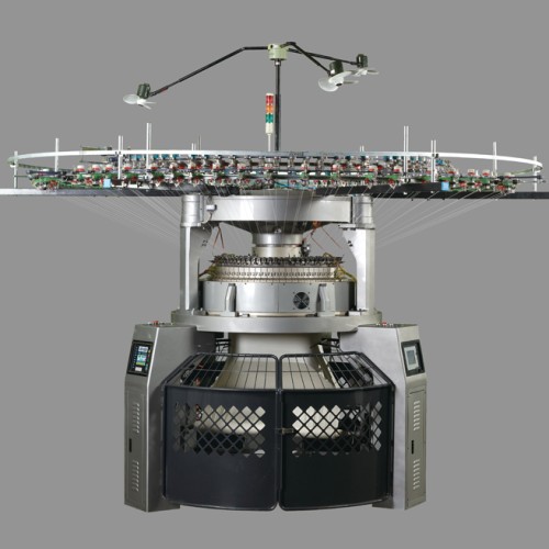 High speed inter-rib open width circular knitting machine