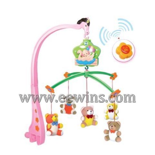Remote control rotating baby mobile
