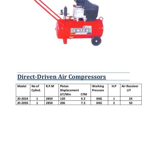 Direct driven air compressor 1 hp