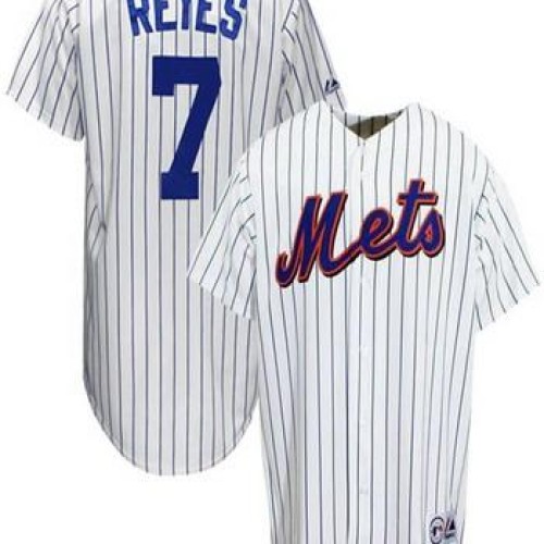 Mlb majestic ny mets #7 jose reyes baseball white jersey