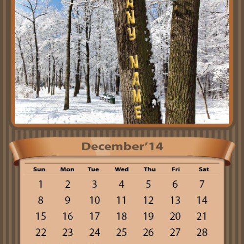12 page horizontal calendar