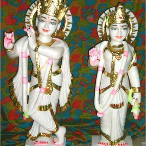 Marble radhe krishna statue