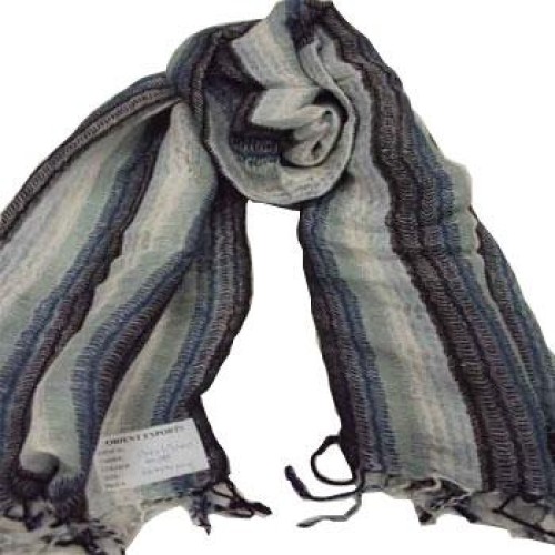 Graded viscose and linen oblong scarf