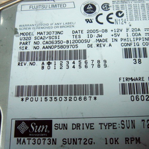 Hard drive fujitsu ca06350-b12000su