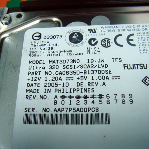 Hard drive fujitsu ca06350-b13700se
