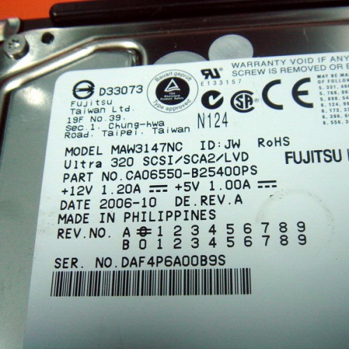 Hard drive fujitsu maw3147nc ca06550-b25400ps