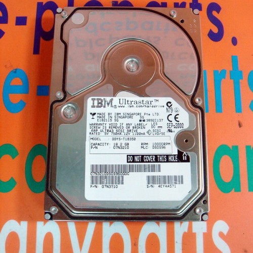 Ibm hard drive ddys-t18350 / 07n3210 18.2gb / 10000rpm / 68pin
