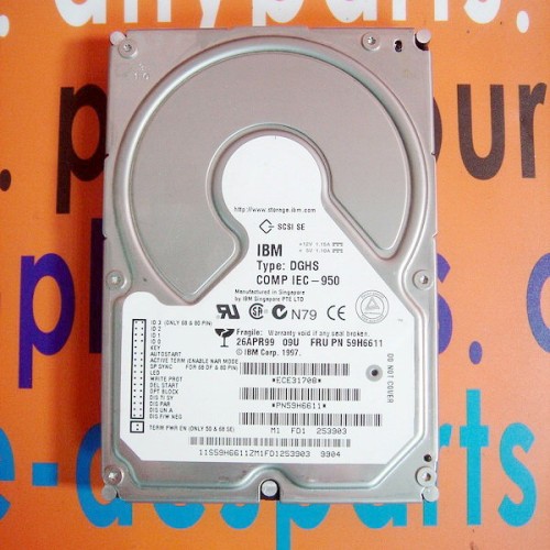 Ibm hard drive dghs-comp iec-950 / 59h6611 9.1gb / 68pin