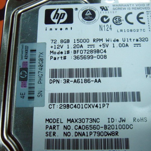 Hard drive hp bf07289bc4 /fujitsu max3073nc