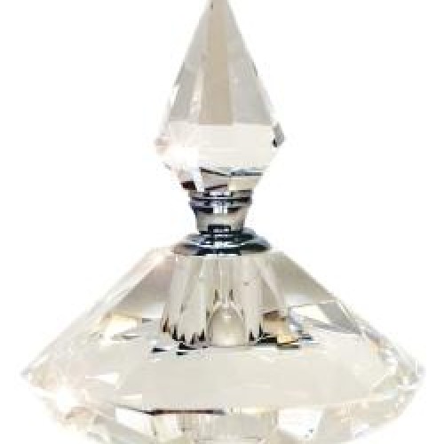 Transparent crystal perfume bottle