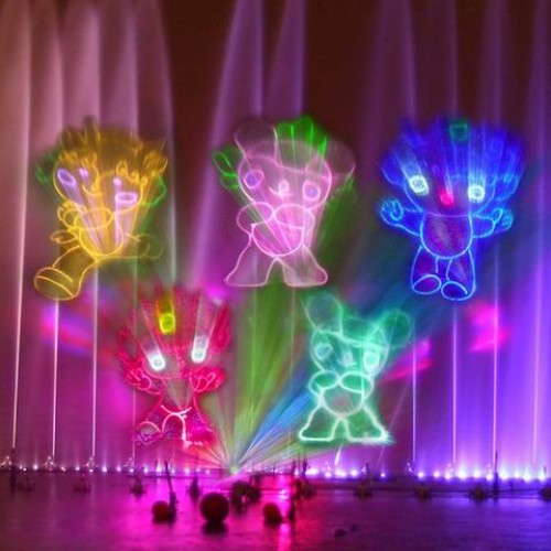 Musical fountain with laser show