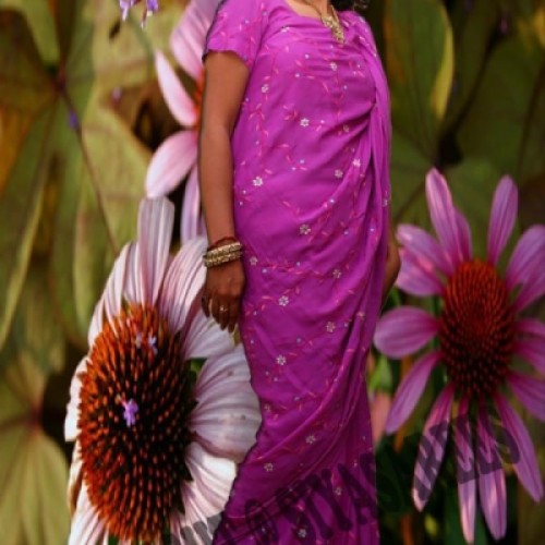 Thread-work saree