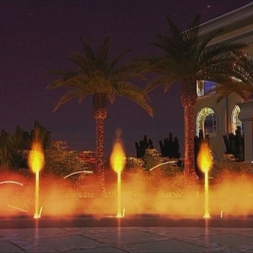 Fire and water mingle fountain