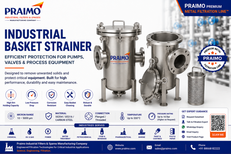 Industrial basket strainer