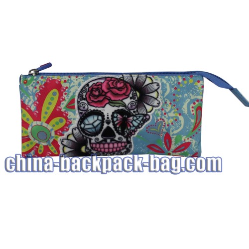 Blue skull kids pencil case