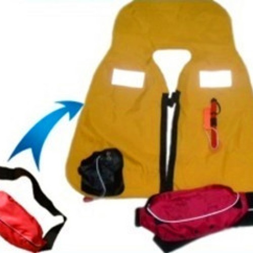 Marine inflatable life jacket