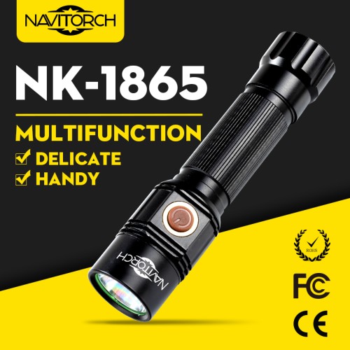 Long run time handheld impact resistant led torch/aluminium flashlight (nk-1865)