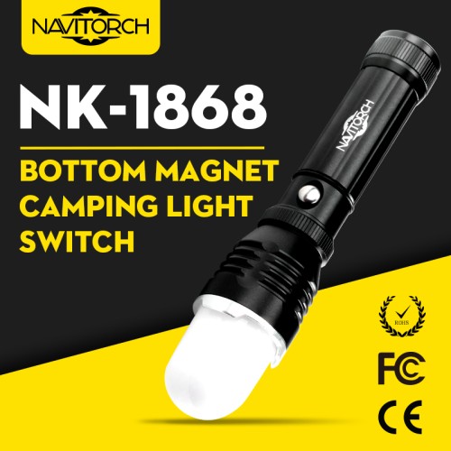 Zoomable Focus and Waterproof Aluminum LED Flashlight (NK-1868)
