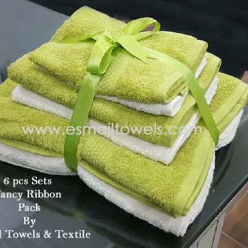 6 pcs towels ribbon pack