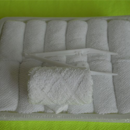 Tray packing airline hot 100% cotton face towel