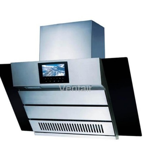 Cooker hood with dvd player