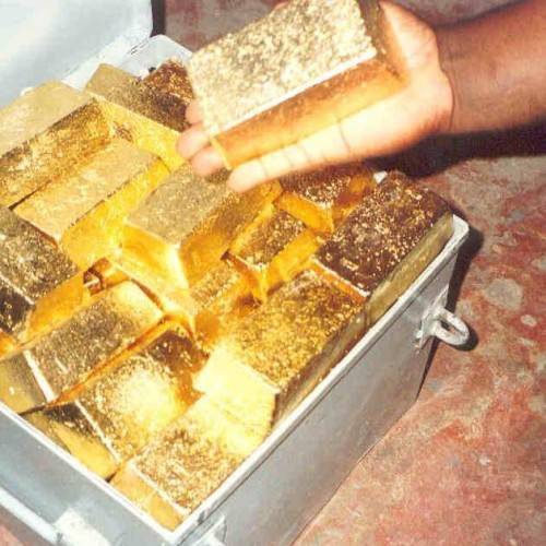 Gold bar and gold dust for sale