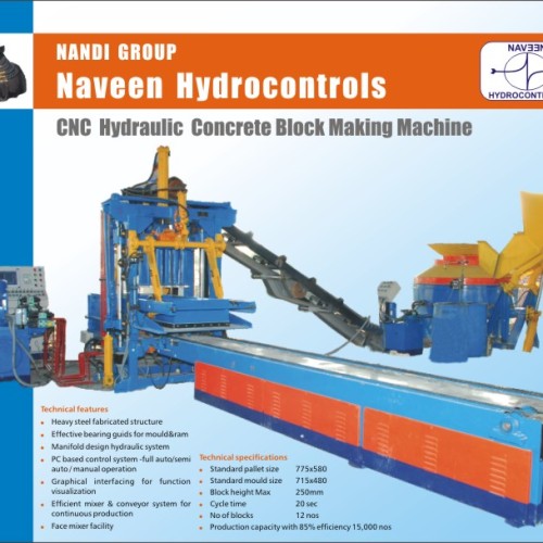 Hydraulic concrete block making m/c