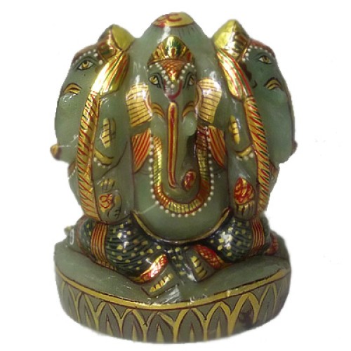 Very Beautiful Hindu Lord Ganesh 04 Head Sculpture