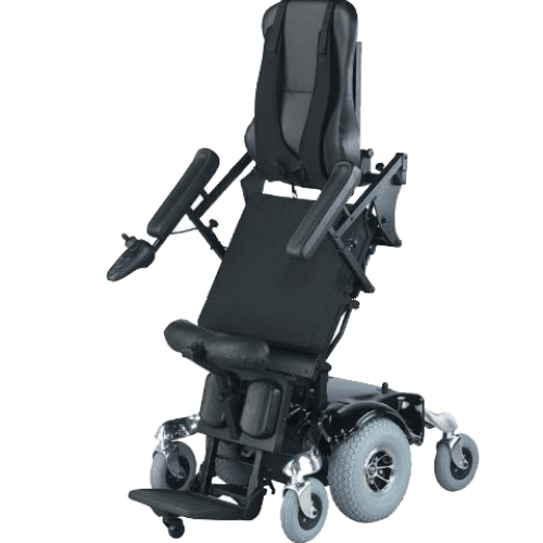 Manual stand-up wheelchair