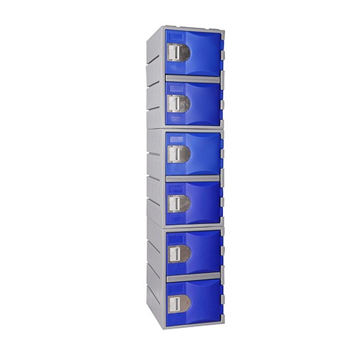 Heavy duty plastic locker t-h385xxl/6: hd, strong hdpe, 6 doors