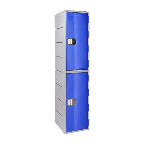 Heavy duty plastic locker t-h385xxl/2: hd, hdpe, 2-door/double-tier