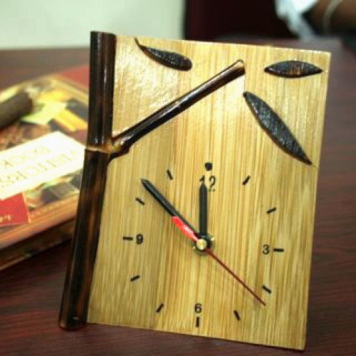 Bamboo table clock