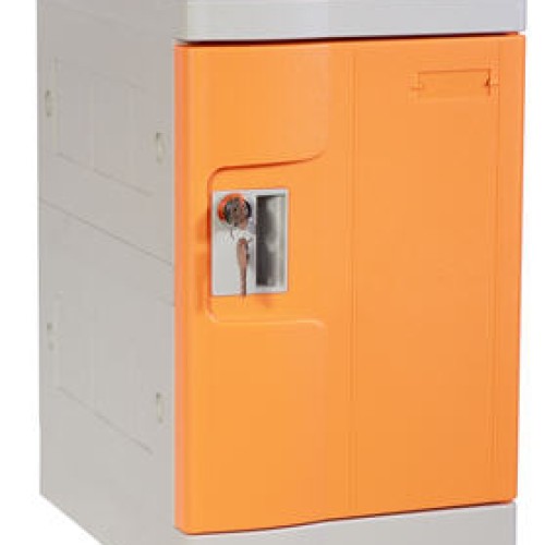 Orange plastic mini lockers