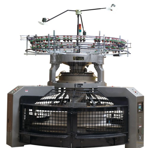 High speed inter-rib open width circular knitting machine