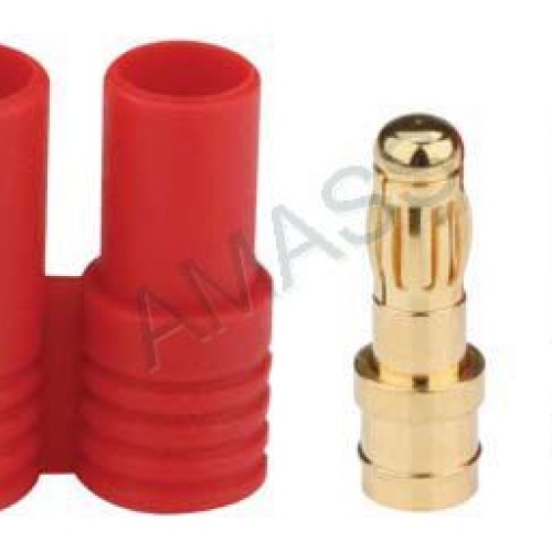 3.5mm gold plated connector with red housing
