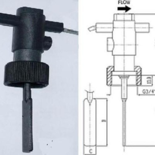 Teflon plastic paddle flow switch