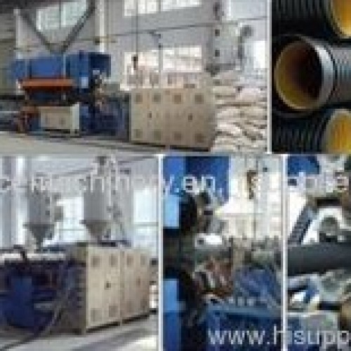 Double wall corrugated pipe machine